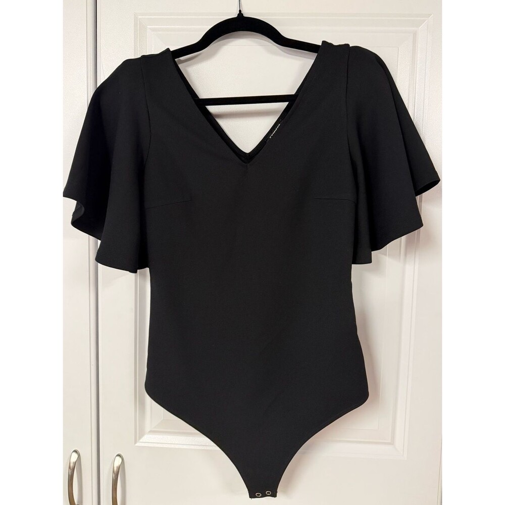 Express Flutter Sleeve V-Neck Bodysuit